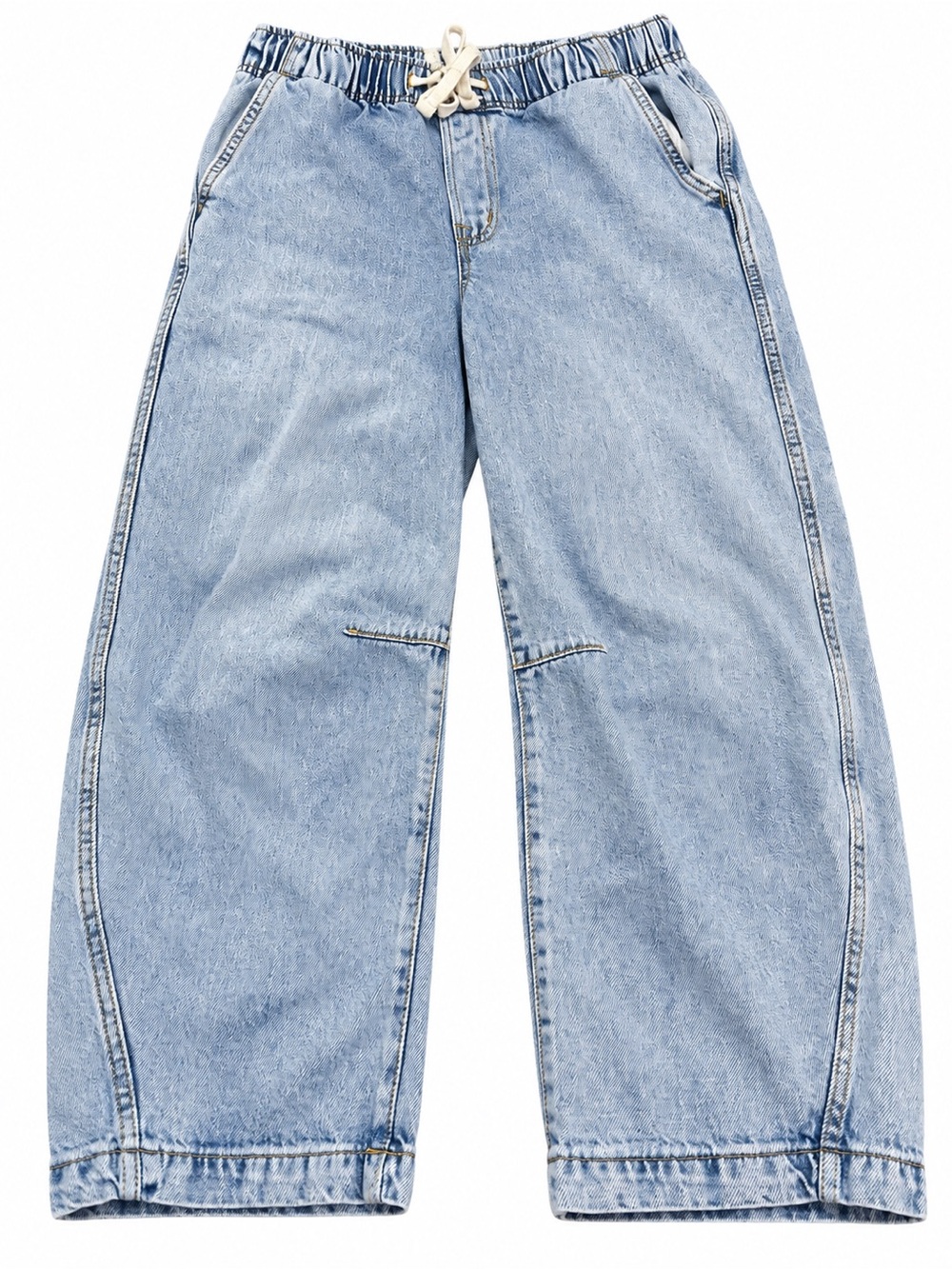 GAP Y2K Denim Pull-On Barrel Leg Jeans Light Wash Streetcore Trendy Size M Short